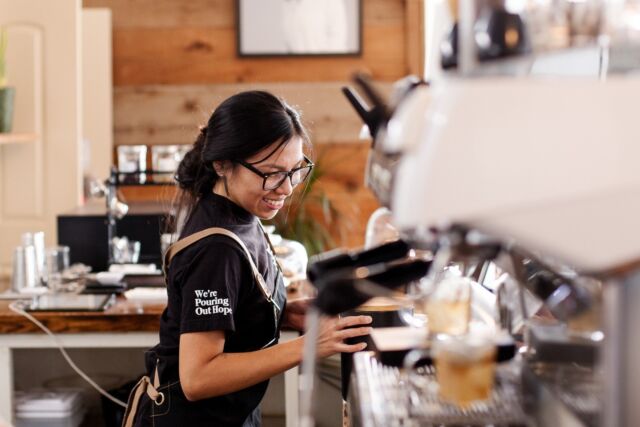 We're ready for YOU! Come grab your favorite latte to get your Tuesday started. We guarantee it'll be a good one 😉. #SheBrewsCoffeeRoasters #WakeUpDoGood