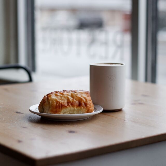This combo? A love language. 💛🥐☕⁠
⁠
#SheBrews #Flakey #Coffee #BreakfastCombo ⁠
#Brunch #Delicious #Latte