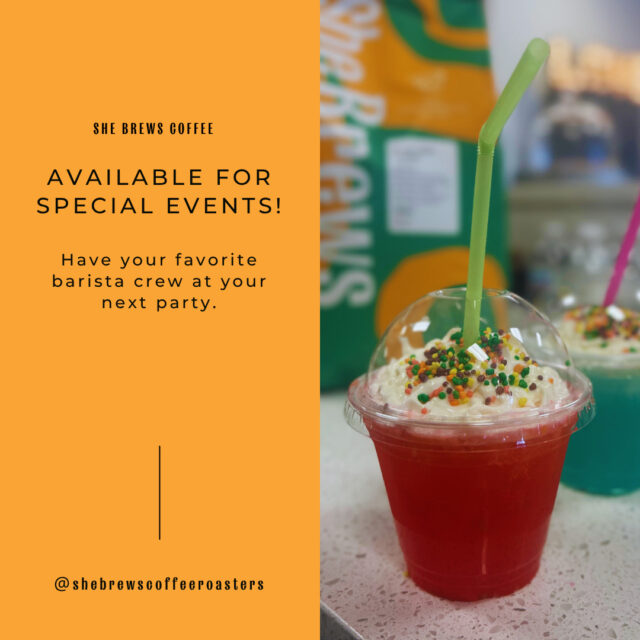 Events at She Brews: Rent our space, or we'll come to you! Our beautiful shops in Tulsa and Claremore are available to rent for parties, showers, meetings, and more. We have tons of options, just reach out with your details via the link in our bio and we'll tailor a plan for your event—including these awesome Wacky Lemonades our Claremore baristas make for events. 🍋⁠
⁠
#CoffeeWithACause #SheBrewsTransitionProgram #TransitionProgram #SheBrews #BrewingUpPurpose #NonprofitCoffee #Tulsa #HavingAParty #BeOurGuest