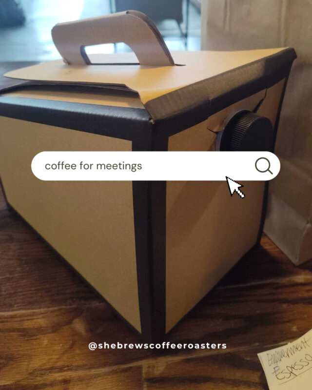 Order one of our 160 oz boxes of drip coffee for your next meeting or event! Available in regular or decaf, we'll have it ready to pick up and get your group caffeinated. Each box serves 12-15 people while supporting our mission to help women transitioning out of incarceration. To order, click the link in our bio and drop us a line!⁠
⁠
#CoffeeWithACause #SheBrewsCoffeeRoasters #SheBrews #BrewingUpPurpose #NonprofitCoffee #Tulsa #DoGoodCoffeeClub #WakeUpDoGood #DoGoodOnTheGo