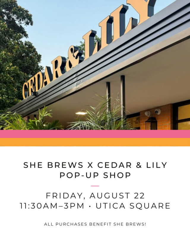 Shop and support She Brews this Friday during our pop-up @cedarandlilyclothier in Utica Square! Every purchase supports She Brews, so stop by from 11:30am–3pm and grab some coffee and clothes for a good cause. 👗☕️🩷⁠
⁠
#WakeUpDoGood #CoffeeWithACause #SheBrewsTransitionProgram #TransitionProgram #SheBrews #BrewingUpPurpose #NonprofitCoffee #Tulsa