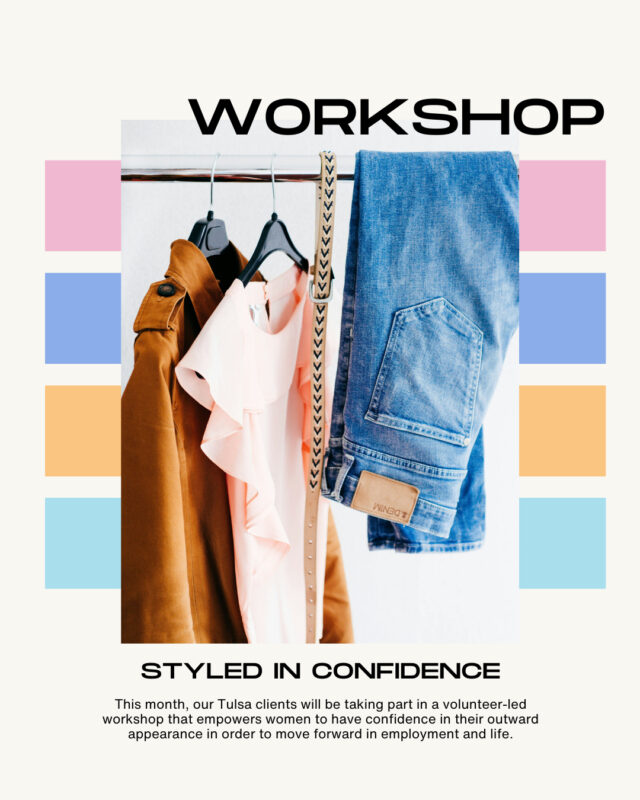 This month, our Tulsa clients will be working on job and life skills at a "Styled in Confidence" event! This volunteer-led workshop seeks to empower women to have confidence in their outward appearance as they discover their body types, explore different silhouettes, and learn how to make budget-friendly wardrobe purchases that will enable them to feel confident no matter their life circumstances.⁠
⁠
#CoffeeWithACause #DressForSuccess #SheBrewsTransitionProgram #TransitionProgram #SheBrews #BrewingUpPurpose #NonprofitCoffee #Tulsa #Oklahoma #OngoingEducation #OnwardAndUpward #StyledInConfidence