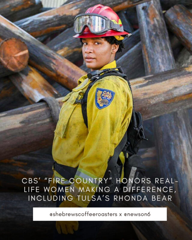 The CBS drama "Fire Country" has returned for a fourth season, highlighting the bravery and determination of female first responders. The show is spotlighting and honoring real-life women making a difference, and our own Rhonda Bear and the work we are doing at She Brews is being recognized through a social media initiative. Rhonda and Jules Latimer, star of "Fire Country" and Tulsa native, were recently interviewed on News on 6. Click the link in our bio to watch the interview!⁠
⁠
#CoffeeWithACause #WakeUpDoGood #SheBrewsTransitionProgram #TransitionProgram #SheBrews #BrewingUpPurpose #NonprofitCoffee #Tulsa #NewsOn6