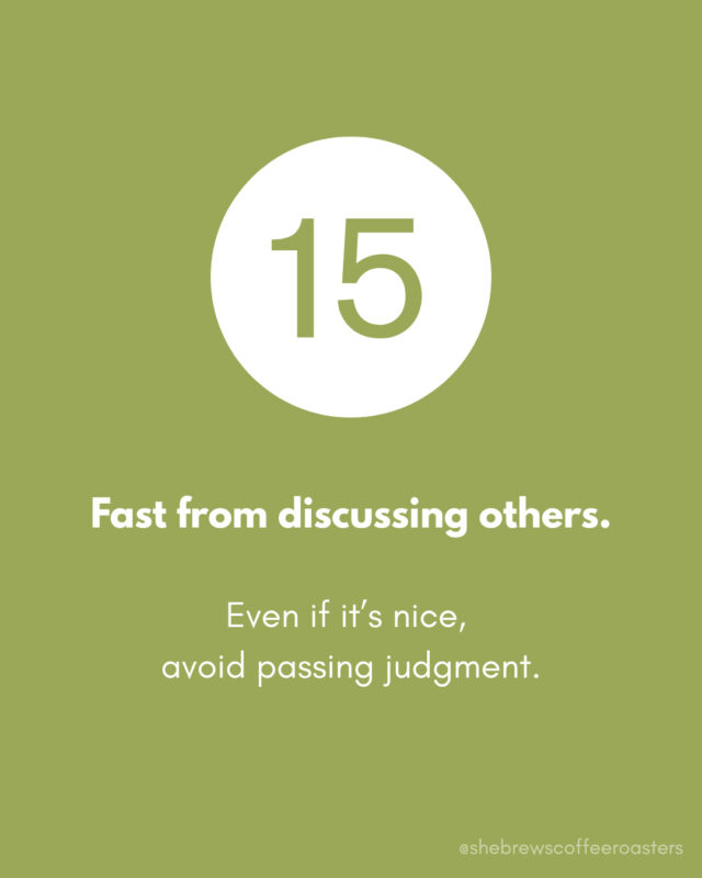 December is here and Christmas is near, so we have prepped an Advent calendar of suggestions to get in the spirit of the season! Today: fast from discussing others.⁠
⁠
#TheReasonForTheSeason #SheBrewsTransitionProgram #TransitionProgram #SheBrews #CoffeeWithACause #WakeUpDoGood #BrewingUpPurpose #OnwardAndUpward #TrulyTransformativeCoffee #NonprofitCoffee #Tulsa #Claremore #AdventAction #PrayShareGift