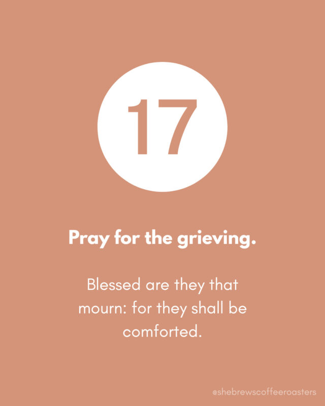 December is here and Christmas is near, so we have prepped an Advent calendar of suggestions to get in the spirit of the season! Today: pray for those grieving.⁠
⁠
#TheReasonForTheSeason #SheBrewsTransitionProgram #TransitionProgram #SheBrews #CoffeeWithACause #WakeUpDoGood #BrewingUpPurpose #OnwardAndUpward #TrulyTransformativeCoffee #NonprofitCoffee #Tulsa #Claremore #AdventAction #PrayShareGift