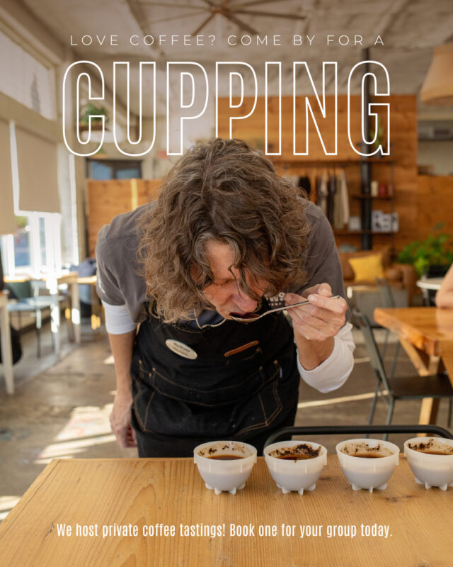 Did you know we host private coffee tastings? Cuppings are side-by-side comparisons of the qualities of one batch of coffee beans versus others. We're happy to book group tastings and walk you through tasting for body, sweetness, acidity, flavour, and aftertaste—a perfect activity for team building, or just for fun! DM or send us a message at the link in bio to book one for your group today.⁠
⁠
#CoffeeWithACause #SheBrewsTransitionProgram #TransitionProgram #SheBrews #BrewingUpPurpose #NonprofitCoffee #Tulsa #HaveACuppa #BeOurGuest