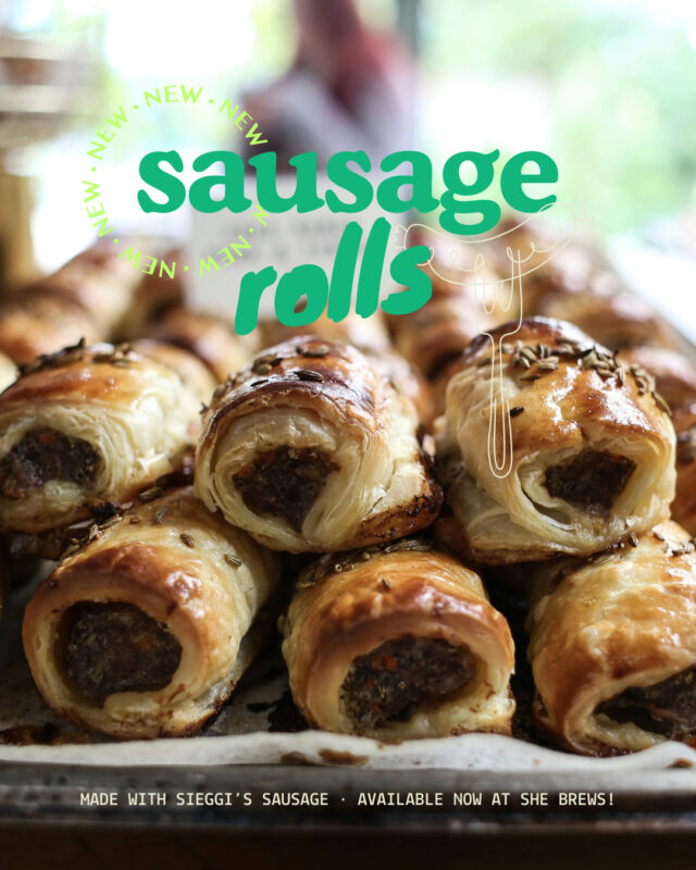New! Try one of our signature Jalapeño-Cheddar Sausage Roll: a little heat with a touch of Everything Bagel seasoning. Housemade and available now, made with delicious Sieggi's sausages. Stop by and try one today!⁠
⁠
#SheBrews #FreshFlavors #SpiceIsNice #JalapenoCheddar #TreatYoself #SecondBreakfast #BrewingHope  #NonprofitCoffee #Tulsa #Claremore