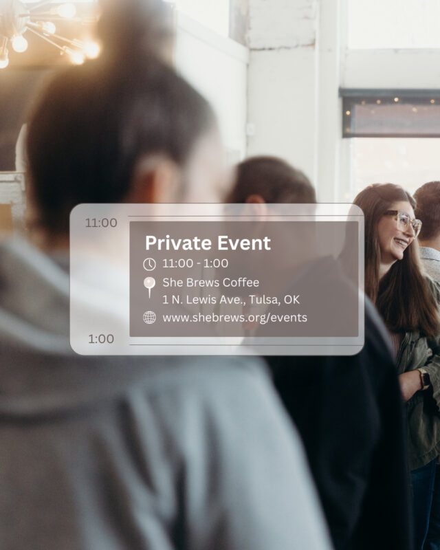 Host your next meeting or party at She Brews! Book with us and enjoy our lovely spaces and support our program at the same time. You can reserve a table or the entire shop, and we'll keep your event flowing with fresh, delicious coffee and food. Plus, we do the dishes! ☕️ 🍽️ Hit us up in DMs or click the link in bio to inquire for more info.⁠
⁠
#CoffeeWithACause #SheBrewsTransitionProgram #TransitionProgram #SheBrews #BrewingUpPurpose #NonprofitCoffee #Tulsa #HavingAParty #BeOurGuest