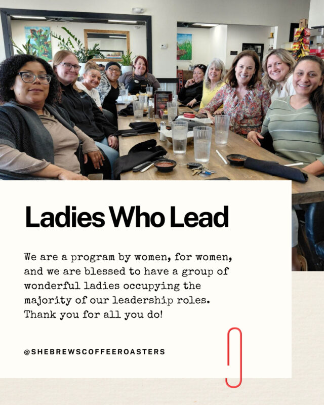At She Brews, we are blessed to benefit from the gifts and leadership of many compassionate, dedicated women. Though we have male staff and a men's program, women are where She Brews began and we love all of the extraordinary, brave women who make this program what it is. Thank you, ladies, for all you do!⁠
⁠
#CoffeeWithACause #SheBrewsTransitionProgram #TransitionProgram #SheBrews #LeadingLadies #BrewingUpPurpose #OnwardAndUpward #TrulyTransformativeCoffee #NonprofitCoffee #Tulsa #Claremore