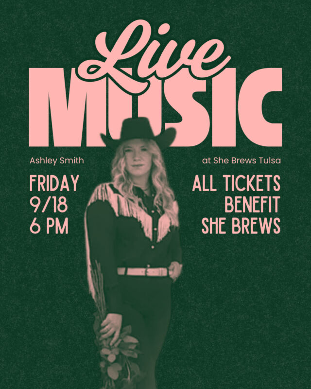 Join us for an evening of live music by Ashley Smith this Friday at She Brews Tulsa! All tickets are donation-based, and all proceeds benefit She Brews. Tickets available at link in bio! @ashley_smithmusic⁠
⁠
⁠
#CoffeeWithACause #SheBrewsTransitionProgram #BrewingUpPurpose #NonprofitCoffee #OnwardAndUpward