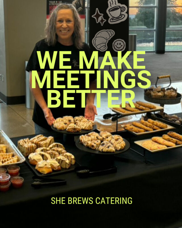 We cater! Need coffee for a morning meeting? An assortment of baked goods as a surprise for your staff? Lunch for your ladies group? We have tons of options, just reach out with your details via the link in our bio and we'll tailor a plan for your event. Available in Tulsa and Claremore.⁠
⁠
#CoffeeWithACause #SheBrewsTransitionProgram #NonprofitCoffee #HavingAParty #BeOurGuest